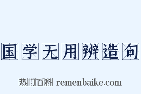国学无用辨造句是什么意思的图片